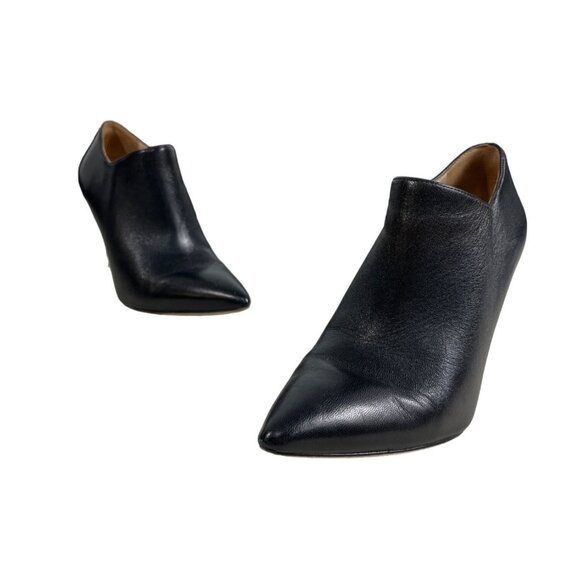 Via Spiga Womens Black Leather Pointed Toe Ankle Booties Size 6.5M - Picture 1 of 10